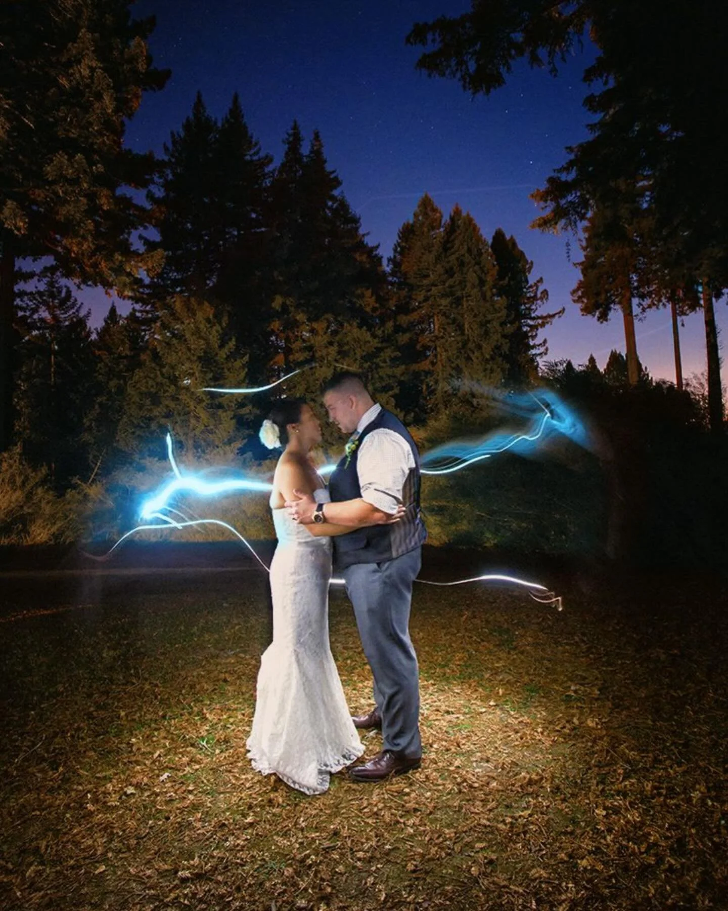 I rarely have time at a wedding to be able to play with light tricks, but this amazing couple let me spend time for this long exposure experiment. It&rsquo;s super challenging because the people have to hold as still as they can for a number of secon