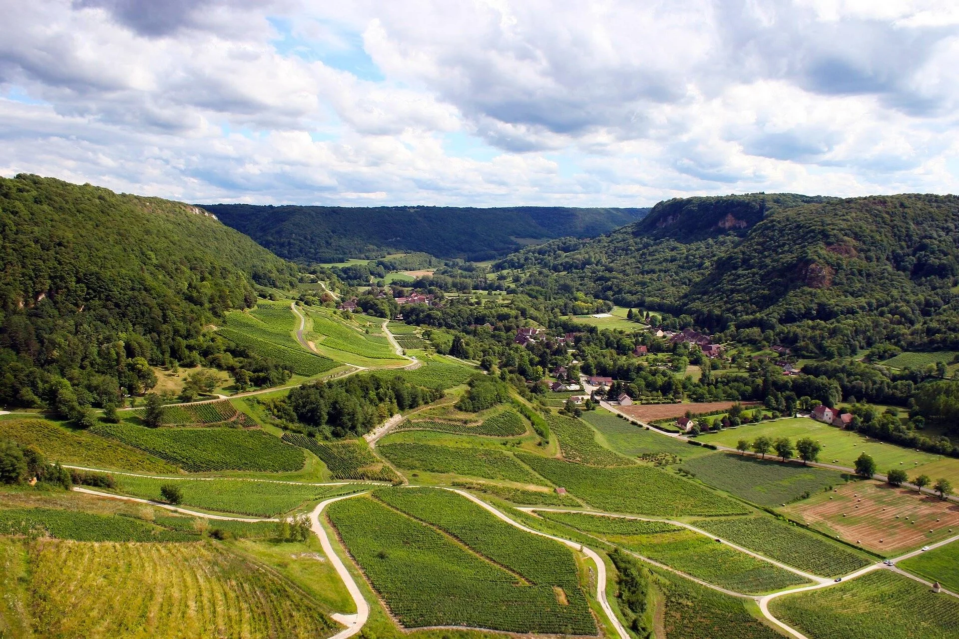 Panorama des paysages jurassiens autour du lac de Chalain