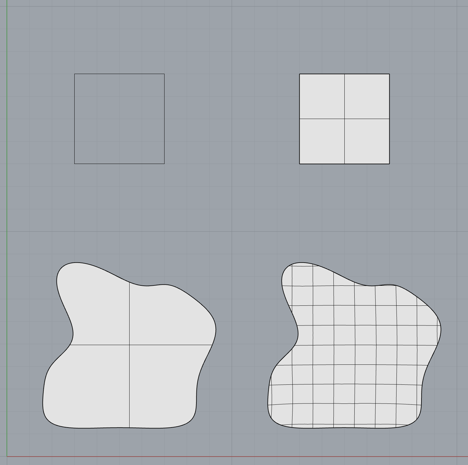 Surface from.../Patch: From a network of points and curves, you can fill them in to create surfaces in Rhino. If you have a more complex curve that you want to convert into a plane, the planar curves or patch tools are&nbsp;better options to go for.