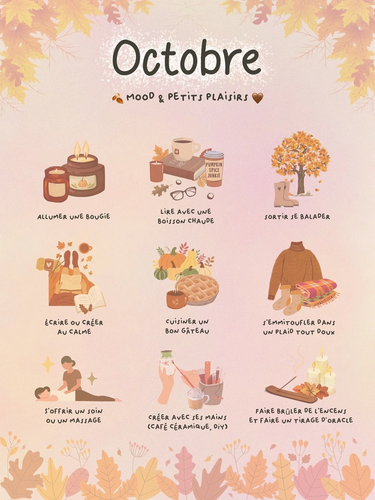 Un de mes mois pr&eacute;f&eacute;r&eacute;s 🍂🤎  Et toi, c&rsquo;est quoi ton petit rituel pr&eacute;f&eacute;r&eacute; quand l&rsquo;automne revient ? 🍁 
Partage et enregistre ce post pour t&rsquo;en inspirer tout le mois.

Et n&rsquo;oublie pas 
