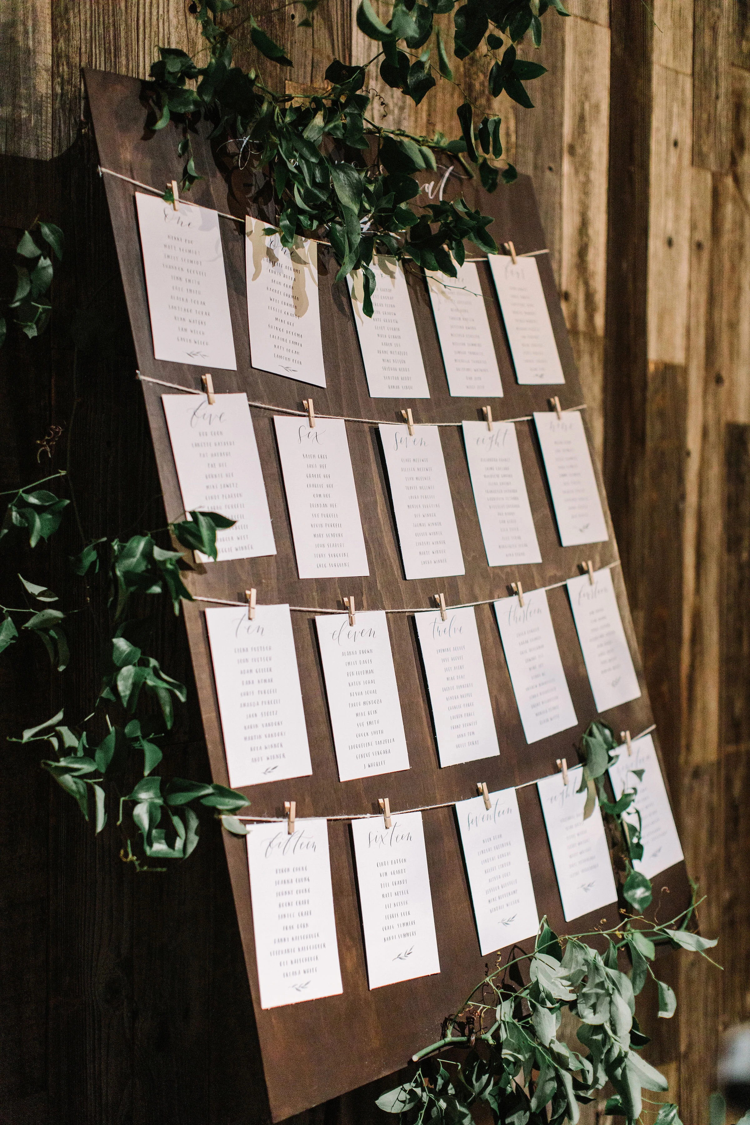 Table sitting arrangement board for a Sonoma County wedding image name: wedding-florist-boise-749