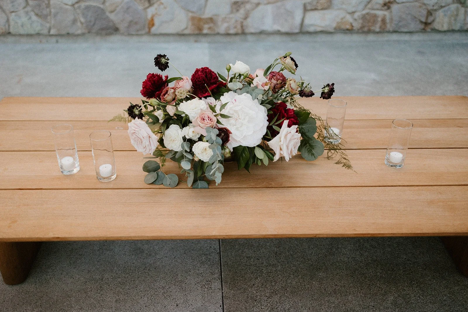 White roses white peonies blush roses burgundy roses image name: wedding-florist-boise-223