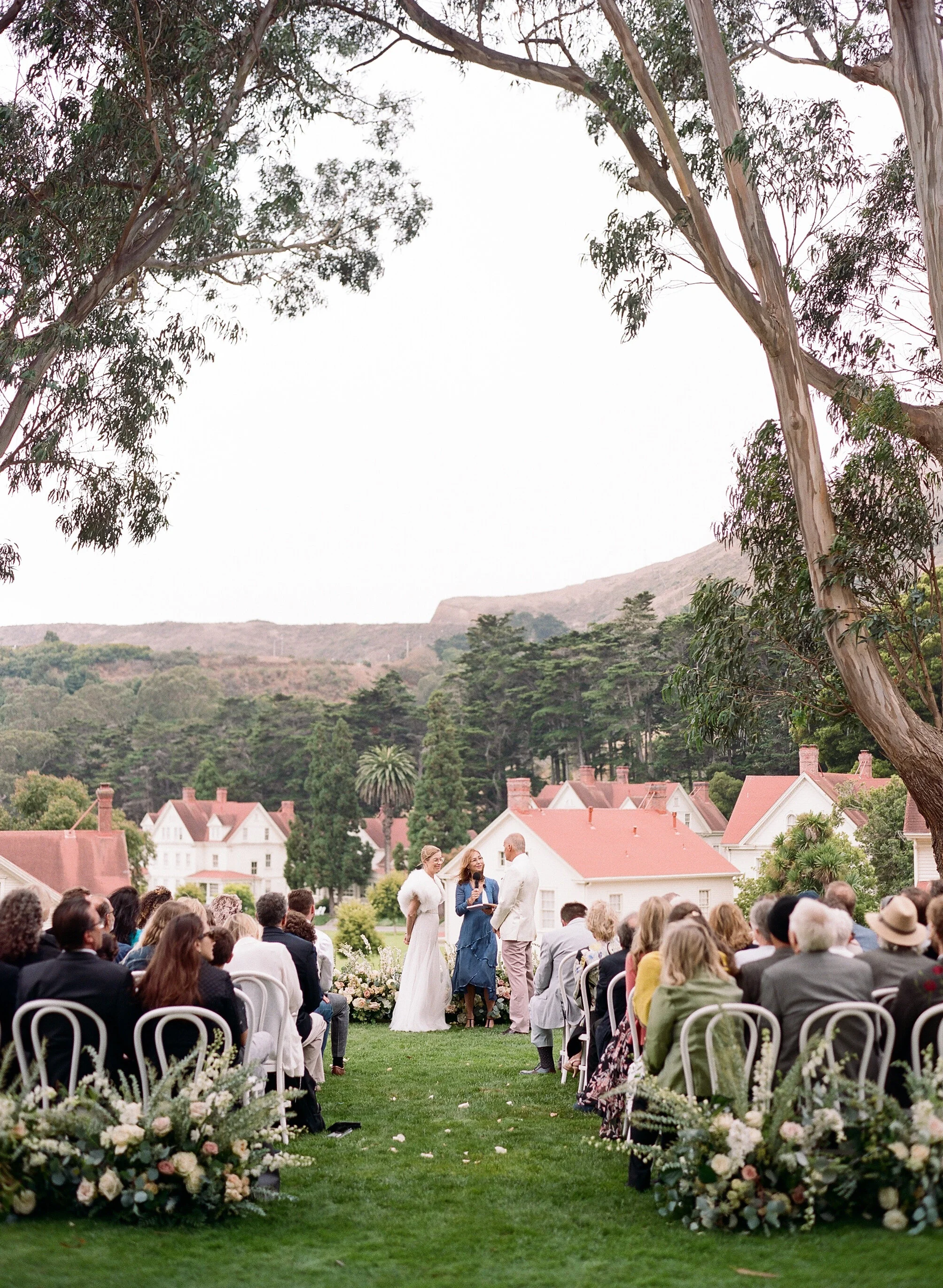 Couple exchange vows at Cavallo Point wedding in San Francisco CA image name: wedding-florist-boise-595