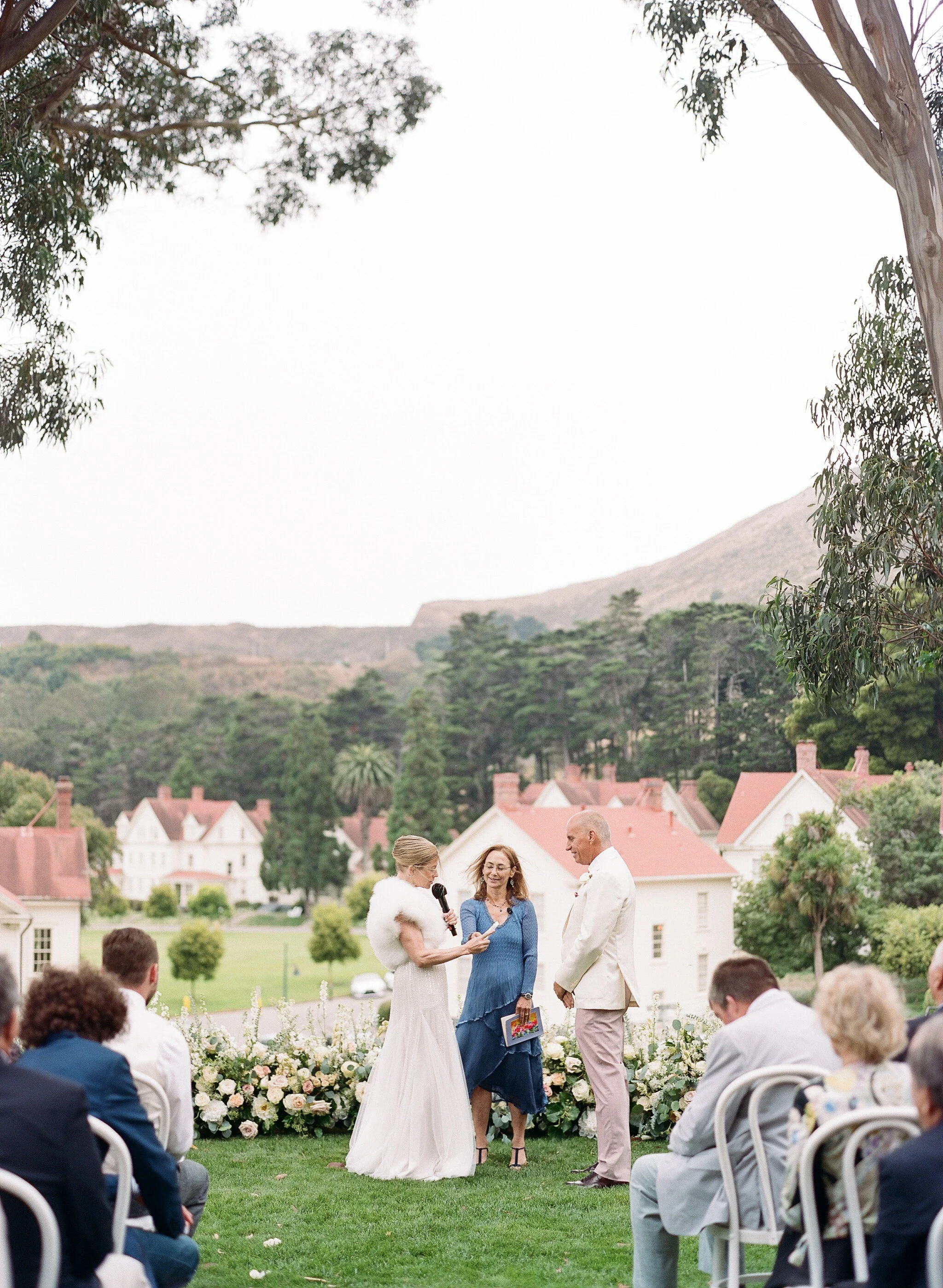 Couple exchange vows at Cavallo Point wedding in San Francisco CA image name: wedding-florist-boise-607