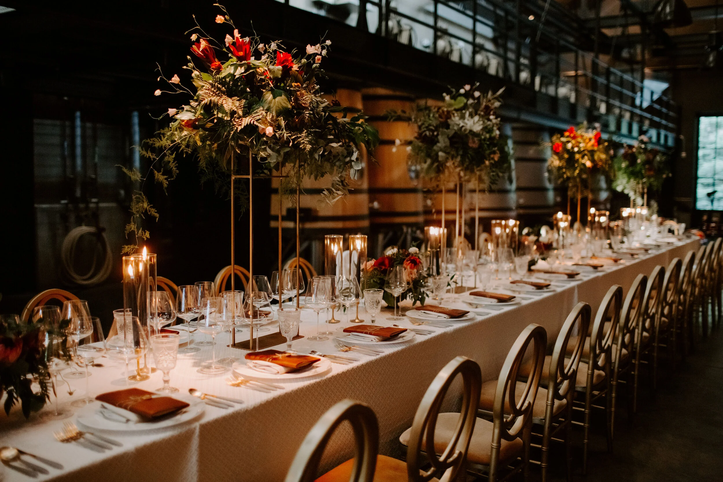 Wedding reception at Promontory Wine Estates in Oakville, CA image name: wedding-florist-boise-555