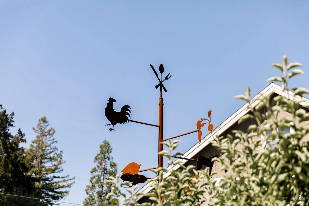 Weather vain roster farm inspired San Francisco California wedding. Image name: wedding-florist-boise-73