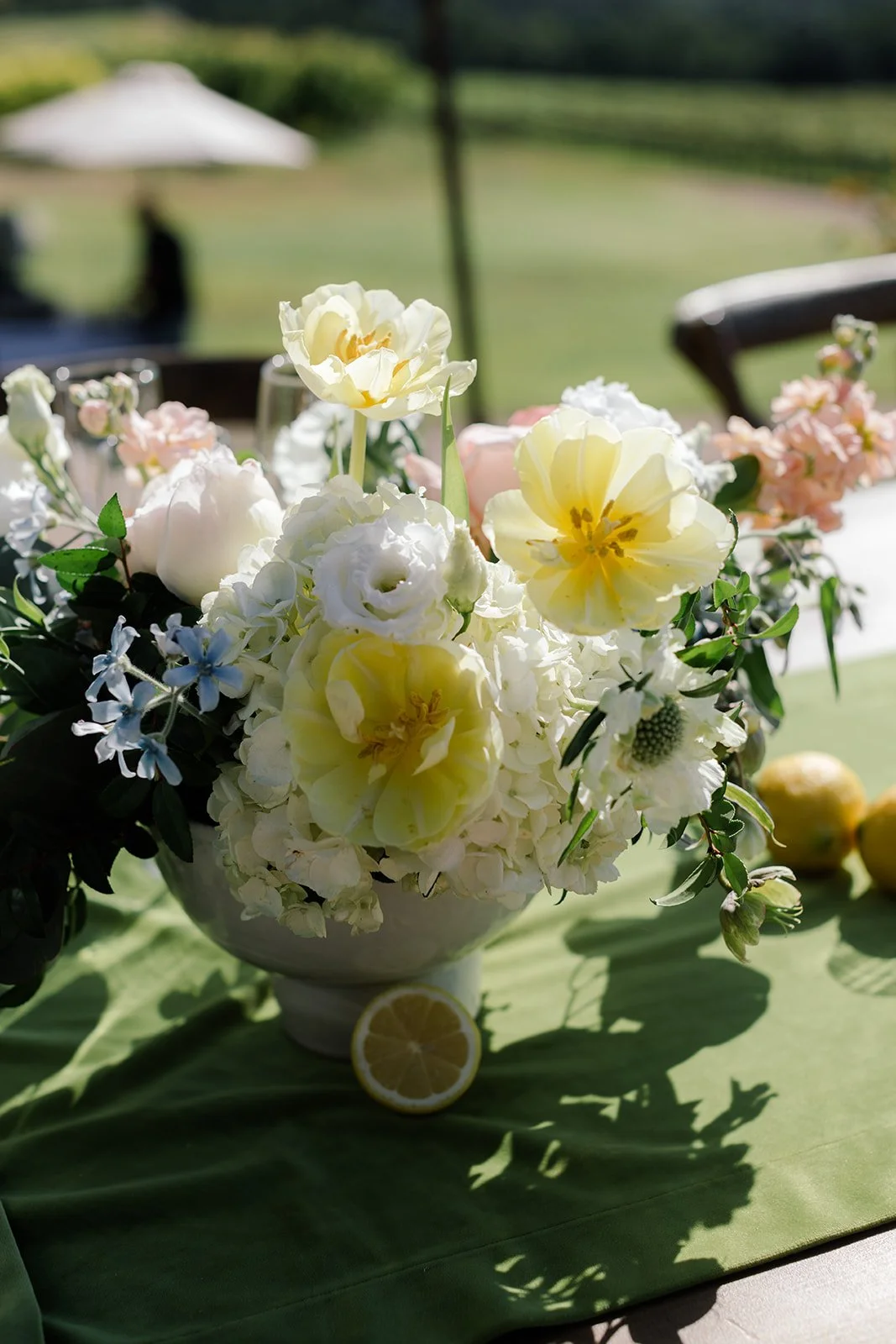 couple at a wedding reception at night
