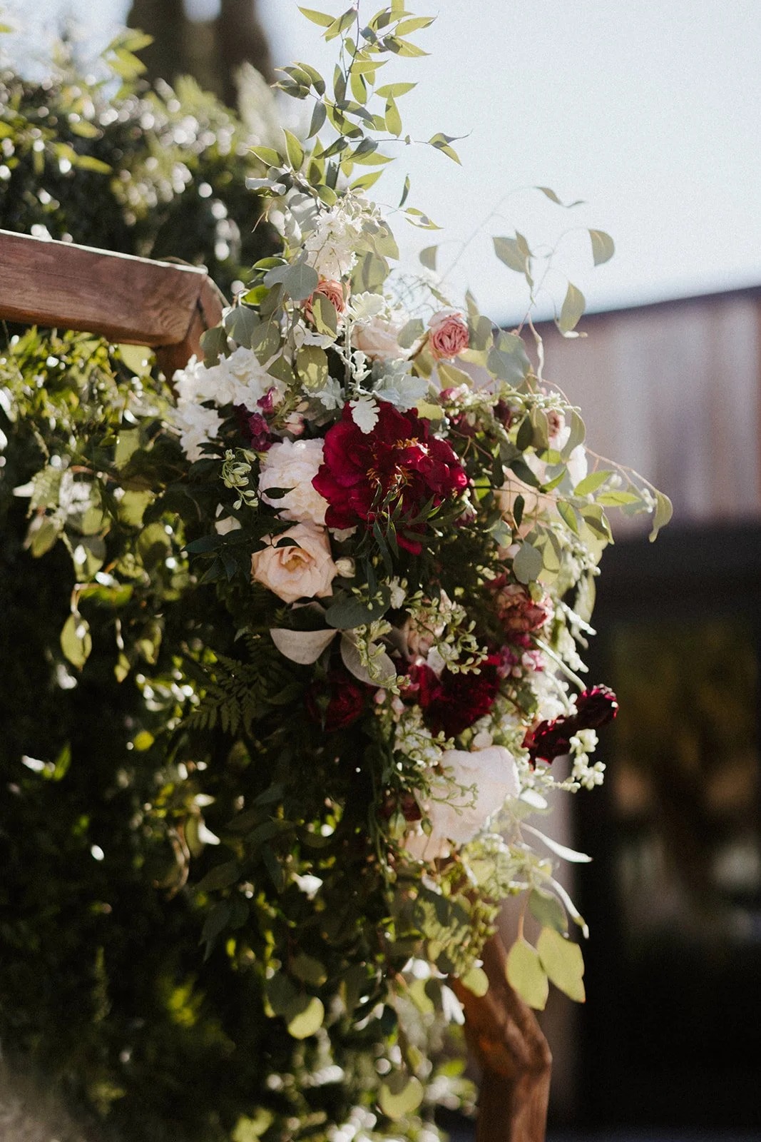 burgundy roses white rose bush image name: wedding-florist-boise-203