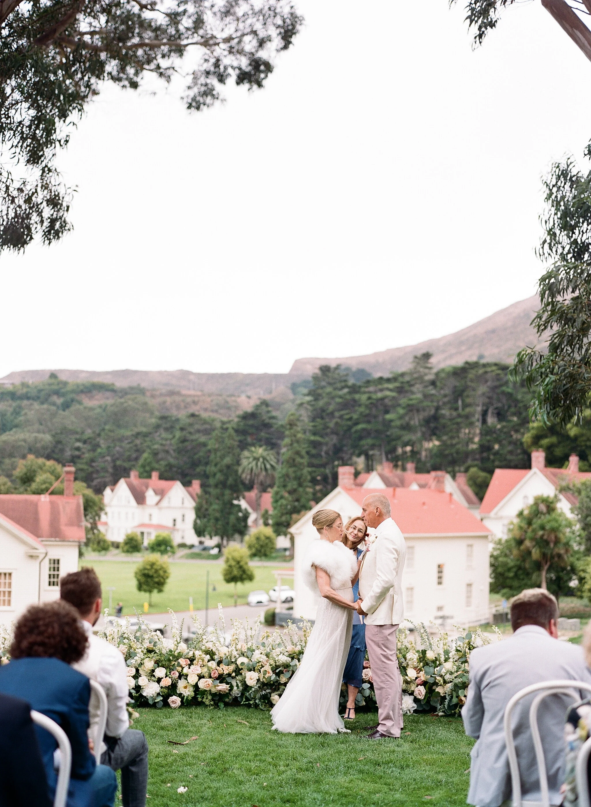 Couple exchange vows at Cavallo Point wedding in San Francisco, CA image name: wedding-florist-boise-597