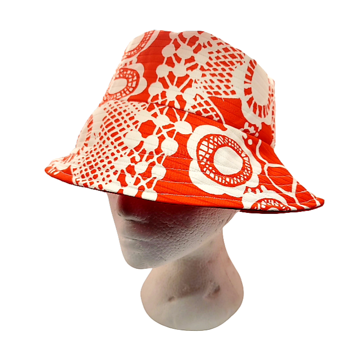 Reversible Red Vintage Fabric Bucket Hat — Aumoana Designs
