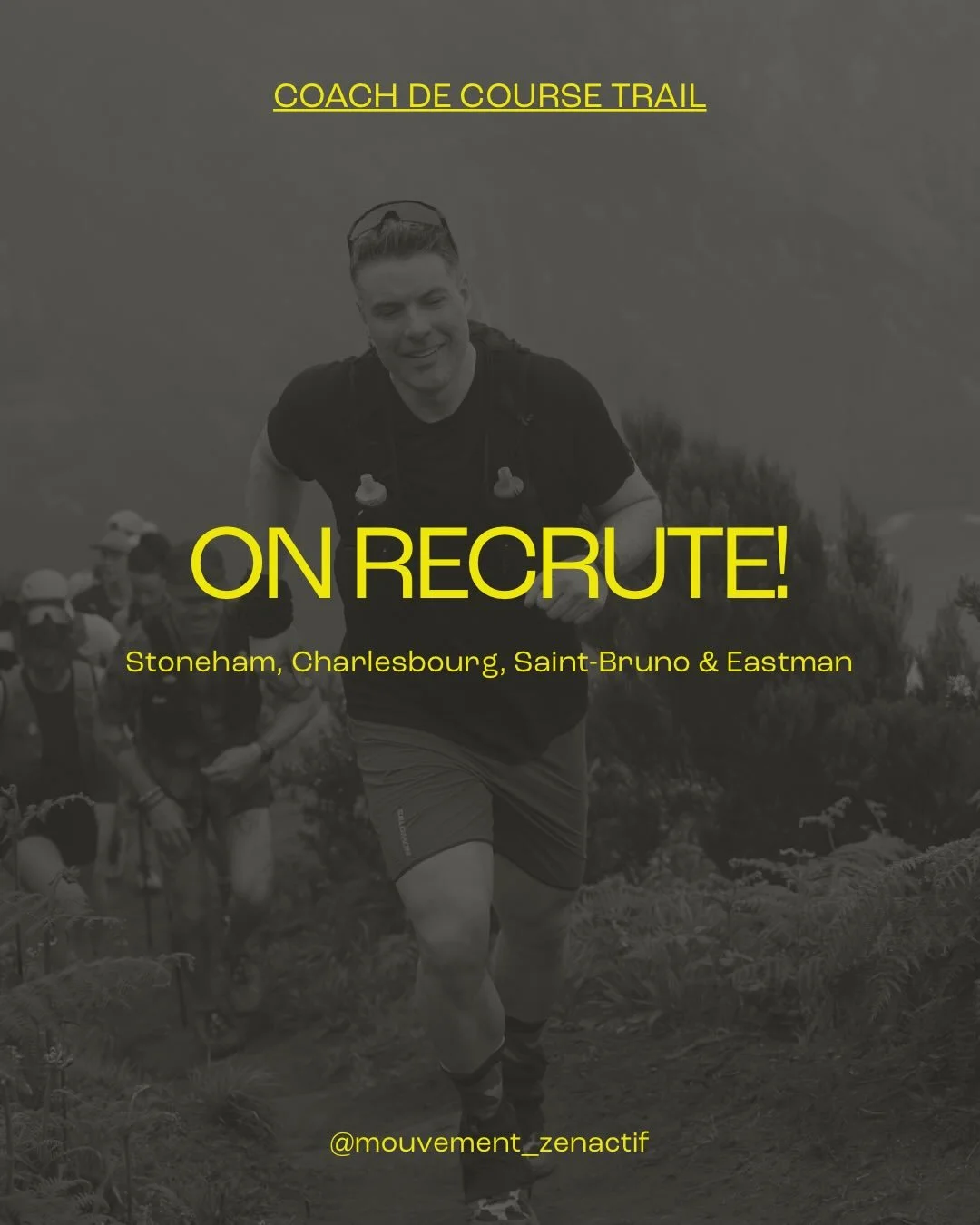 🏃🏽&zwj;♀️🏃🏽&zwj;♂️ Pr&ecirc;t.e &agrave; partager ta passion pour la course? 

Mouvement zen actif est &agrave; la recherche de coach de course pour animer des cours de groupe TRAIL🔥

🗓️ 1 &agrave; 2 soirs semaine 
💸 40$ &agrave; 65$/cours (se