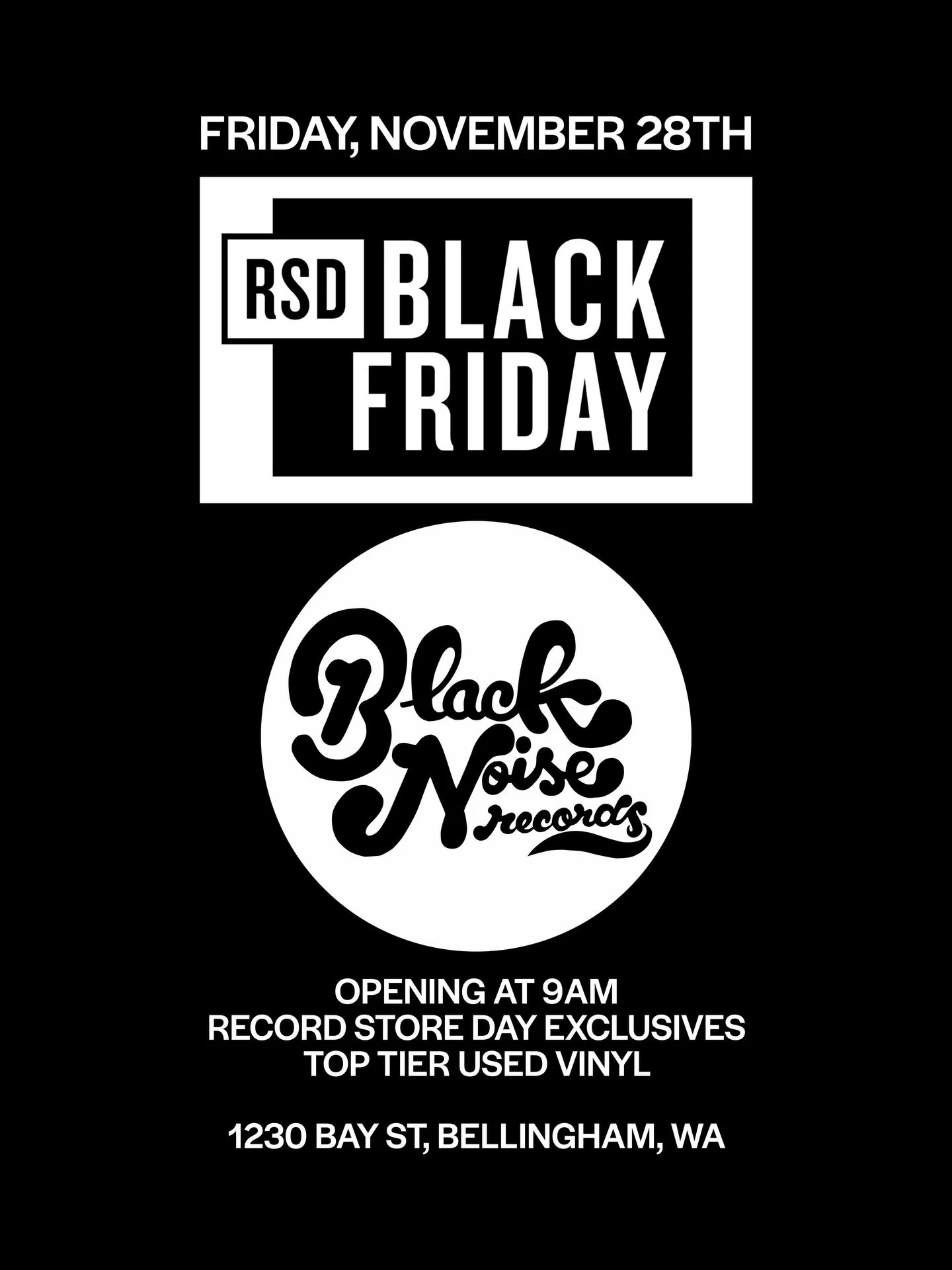 RSD BLACK FRIDAY AT BNR.

Friday, November 28th! We are opening at 9am that day. Hundreds of RSD Exclusives and top tier new and used vinyl you can only find at our shop. 

We will be posting our RSD Exclusives stock list on Wednesday the 26th. Feel 