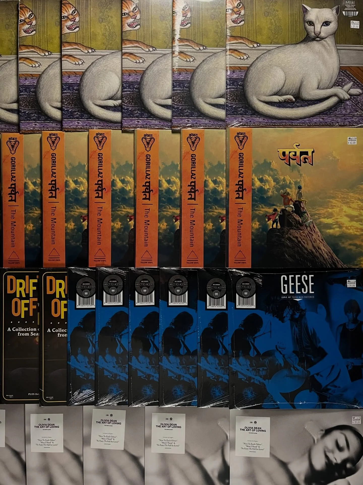 New arrival day! New Mitski (indie exclusive), new Gorillaz, Geese at Third Man, Joe Pera, Olivia Dean, DJH, and restock on Clipse out now.

Also a couple clean pieces of gear. Technics SA-5160 receiver, and a Marantz 1030 receiver out now. Both test