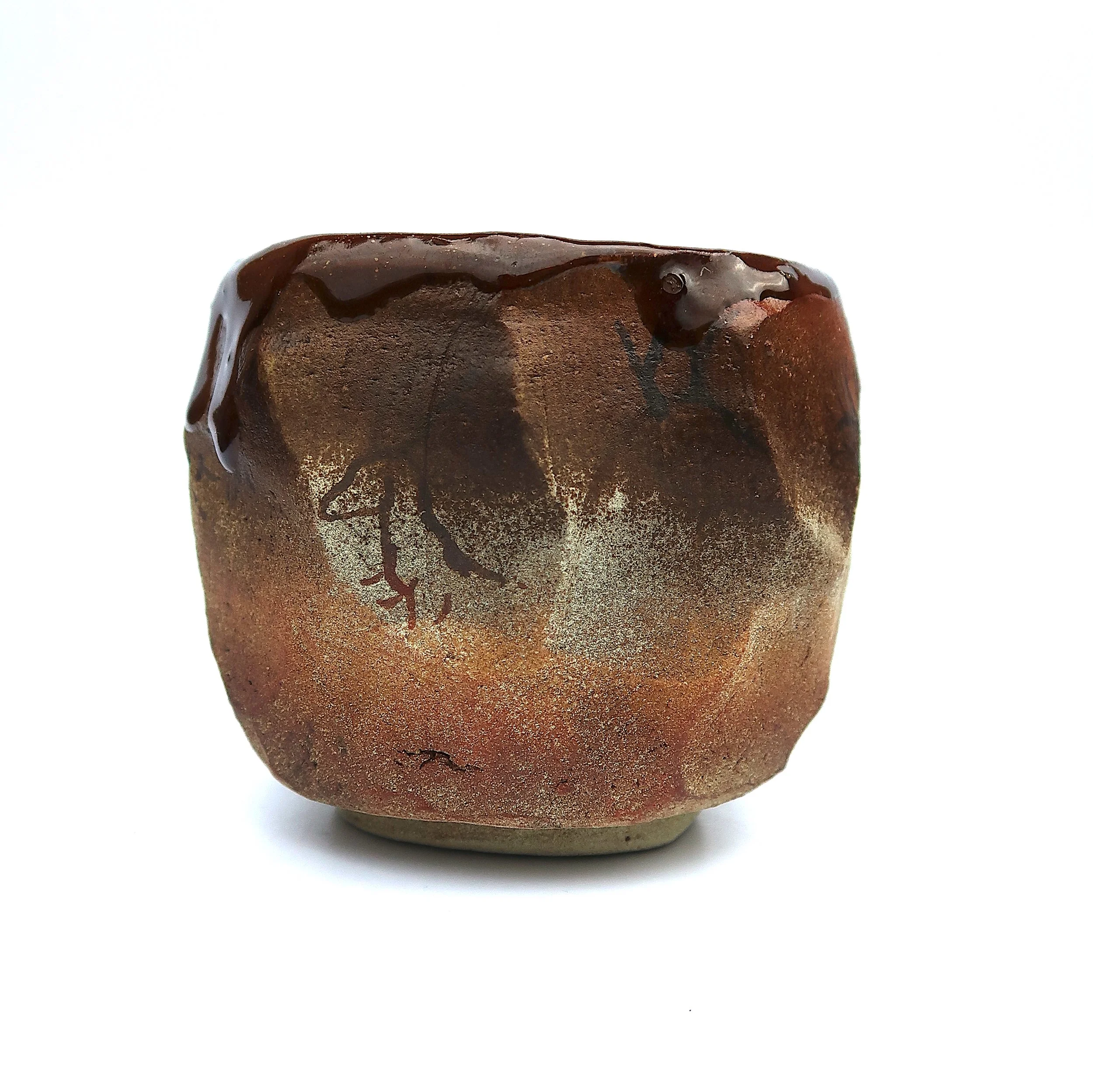 "Lascaux Longhorns #3: Praseodymium Deer"; Earthenware, Iron Glaze, Praseodymium, Manganese, and Iron oxides; 2025