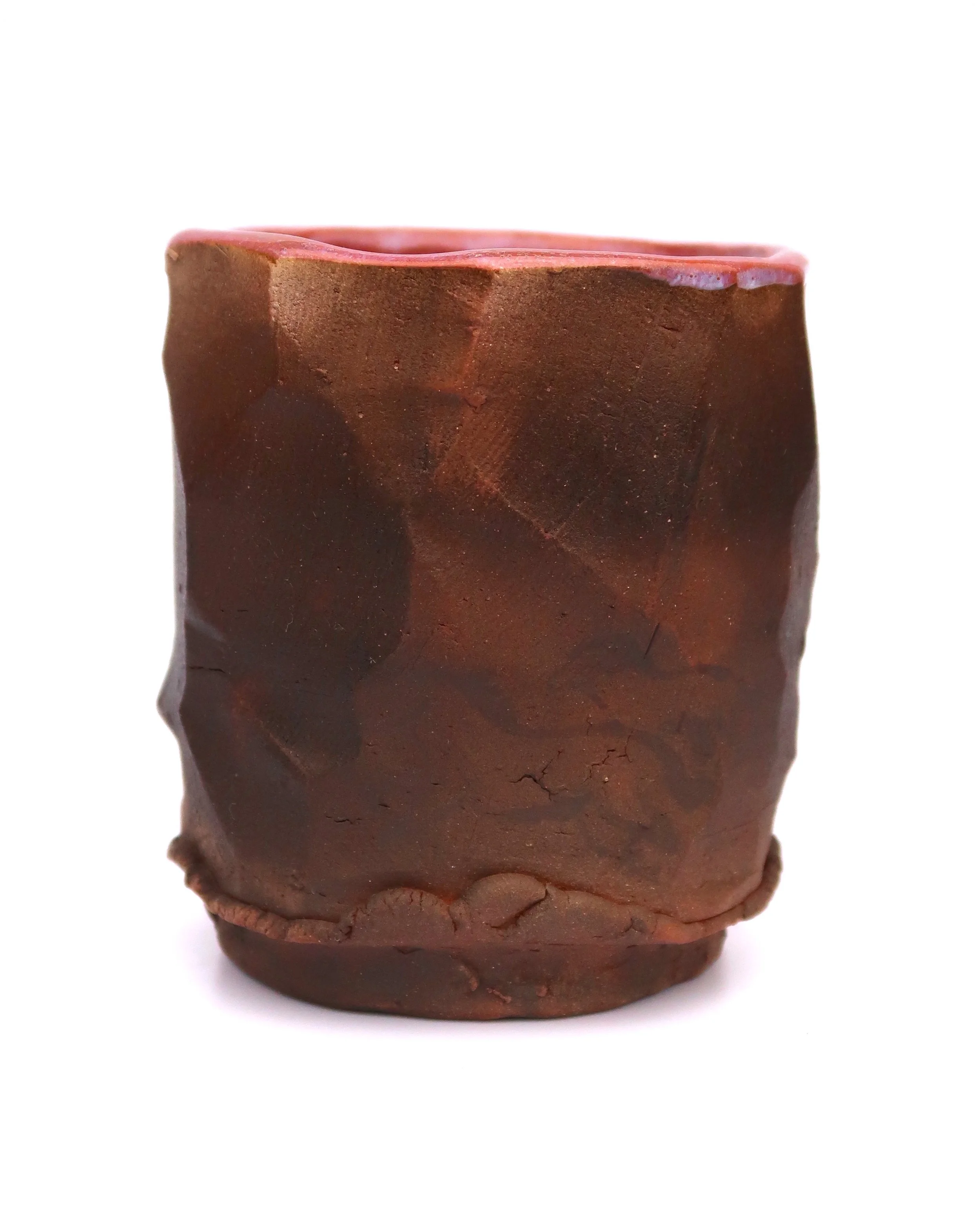 "Lascaux Longhorns #4: Dark Horses"; Earthenware, Floating Blue Glaze, Manganese, Titanium, and Iron oxides; 2025
