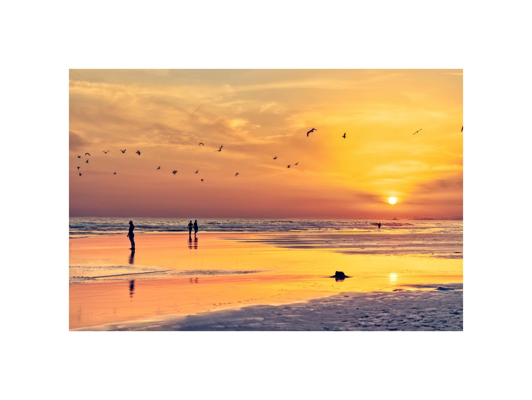 Costa da Caparica - (Pôr do Sol, Rosa 36) (30x40)