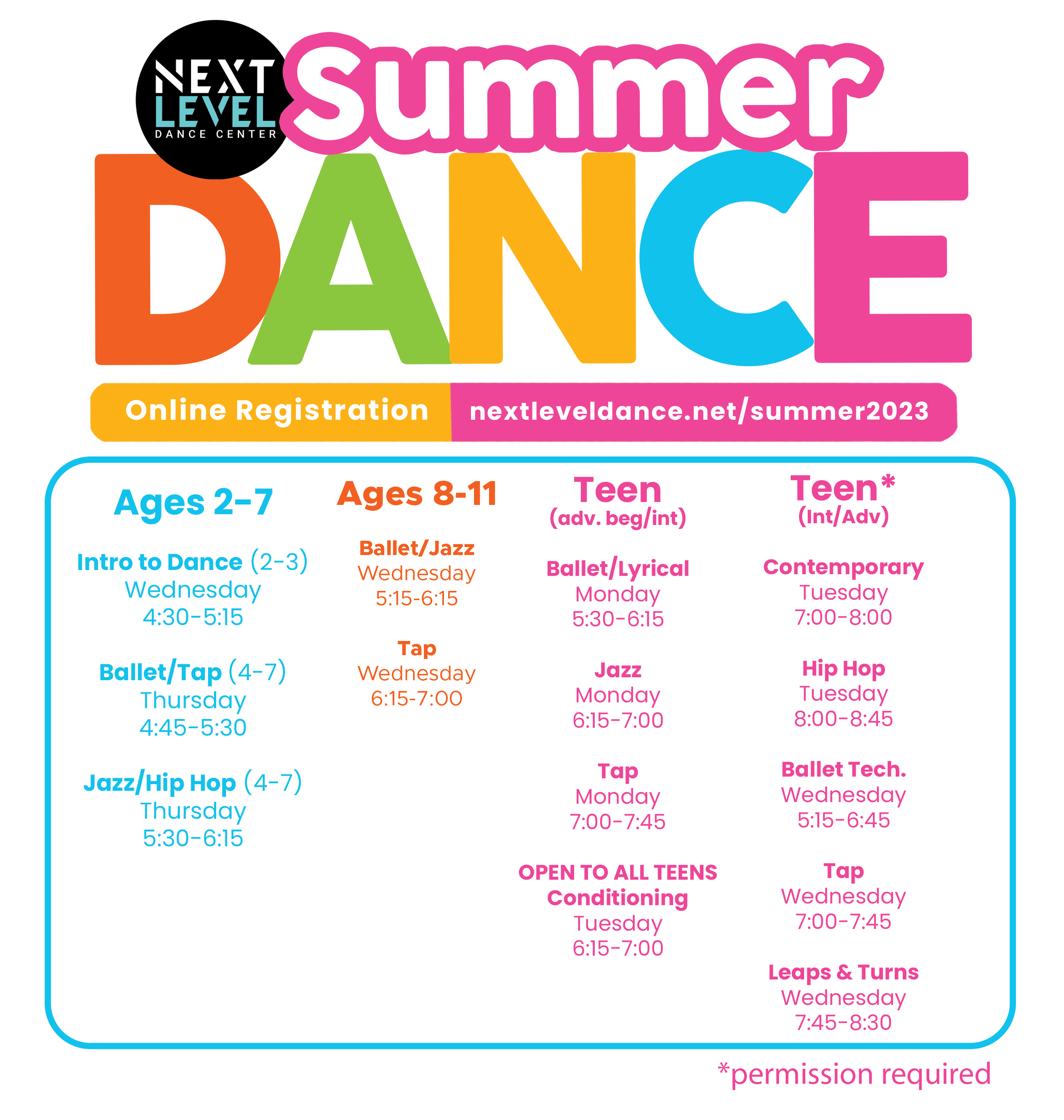 Summer Dance at NLDC — Next Level Dance Center