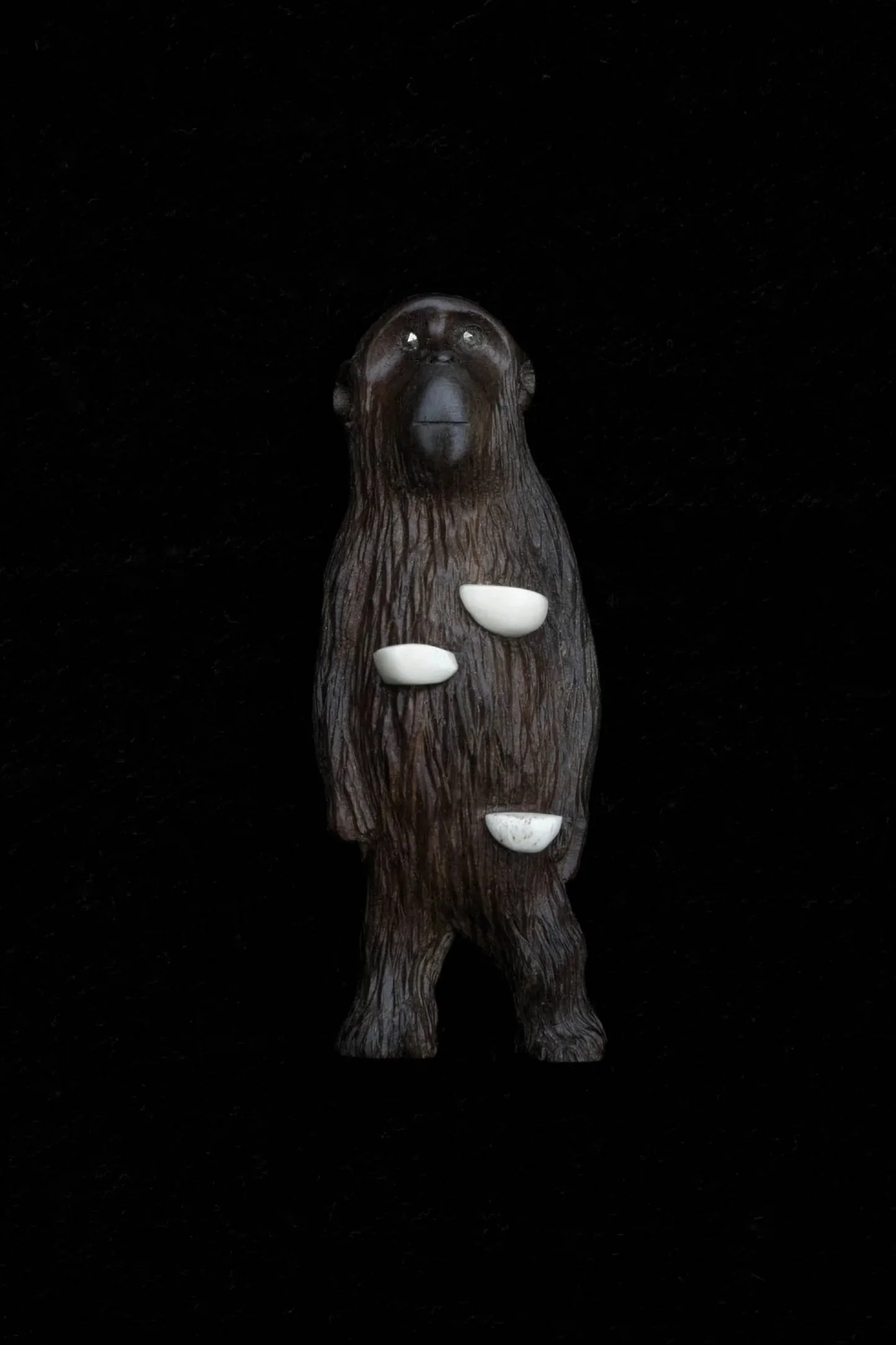 Funguy. Ebony, bone, sterling silver, marcasite 2024