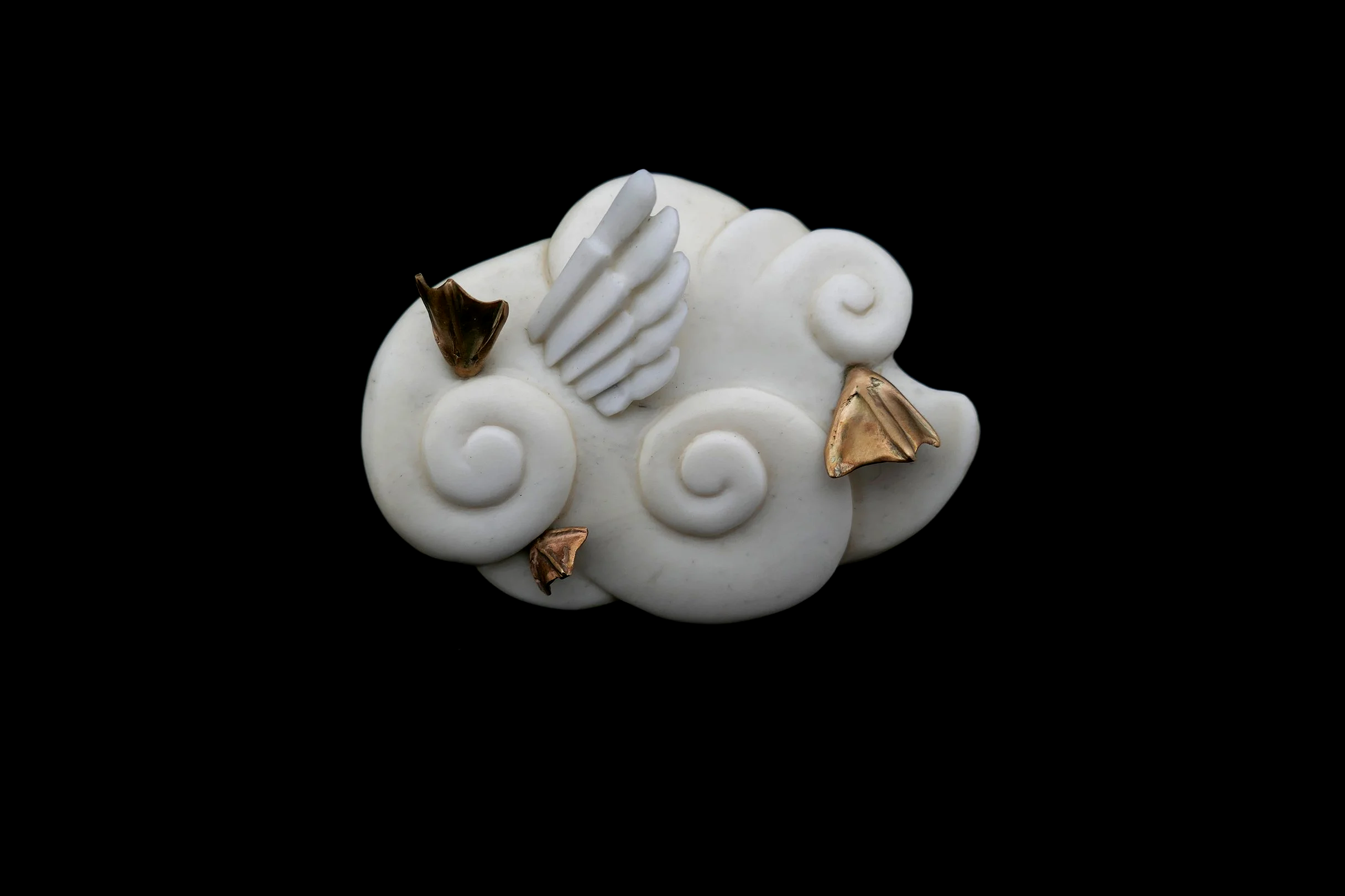 Another Heaven. Bone, sterling silver, 9ct gold, 2022.