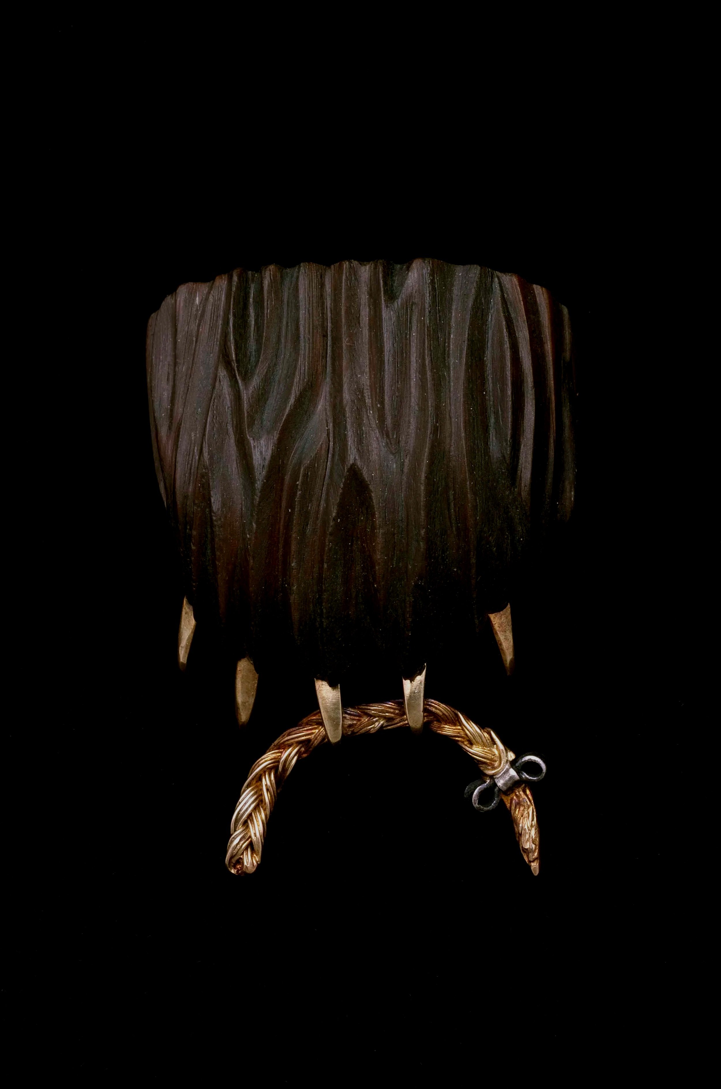 Ursus arctus. Lignum vitae, sterling silver, 18ct gold. 2011