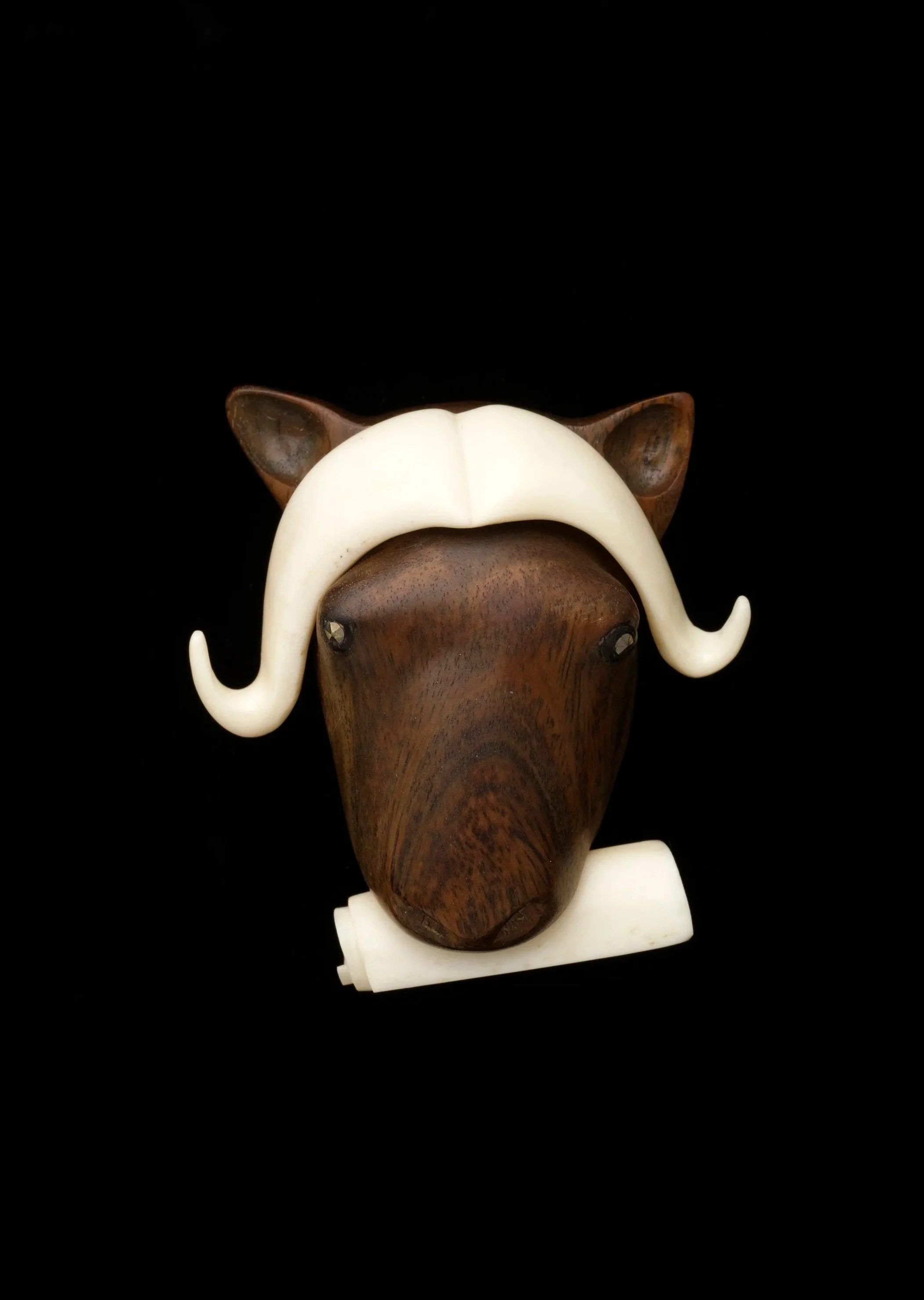 The judge.  Lignum vitae, cow bone, sterling silver. 2013