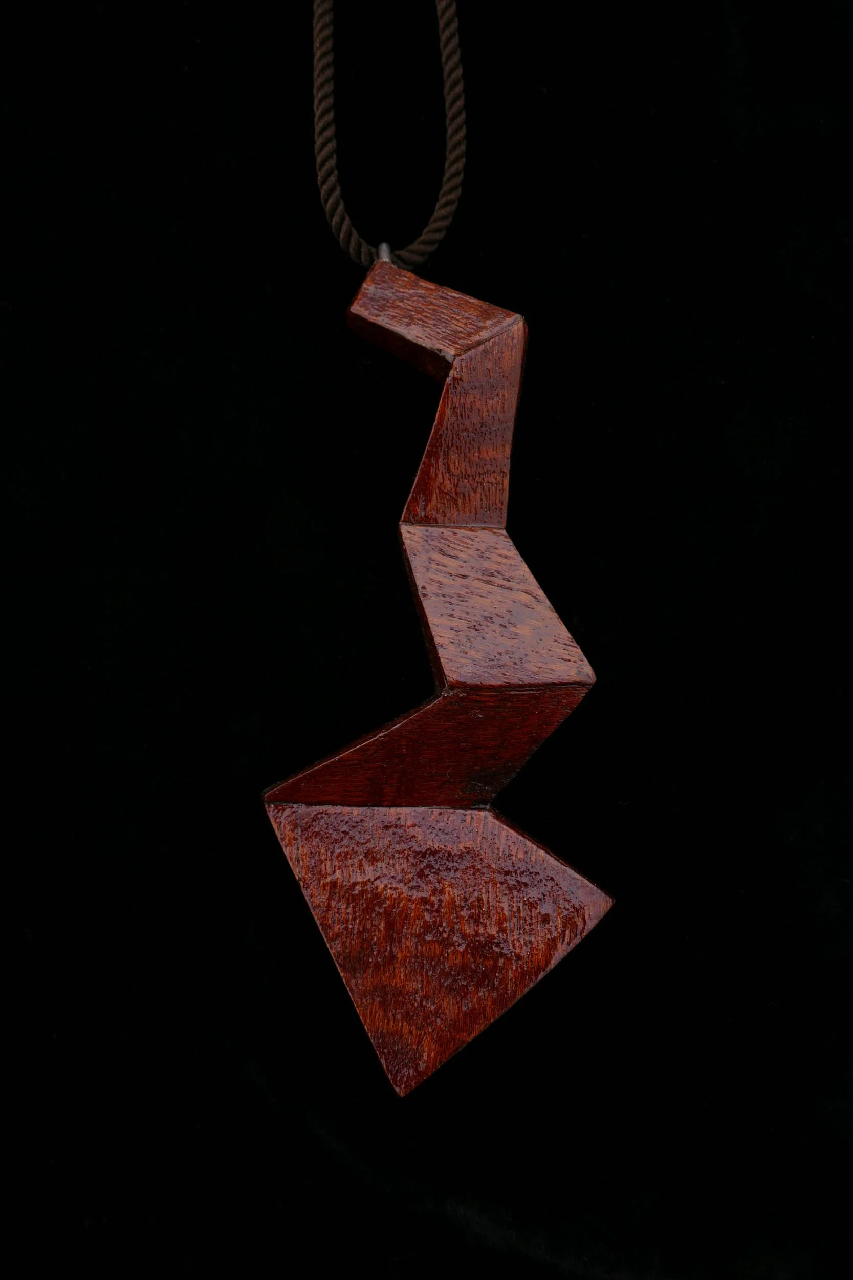 Travelling case for a snake. Sterling silver, birdseye maple veneer, cord, 2022