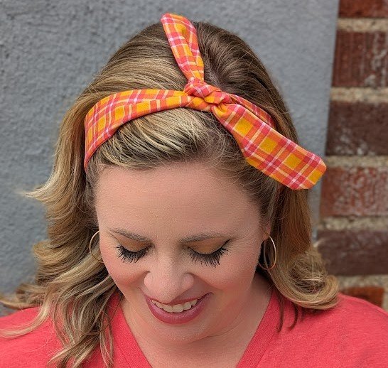 KC Plaid Tie Headband