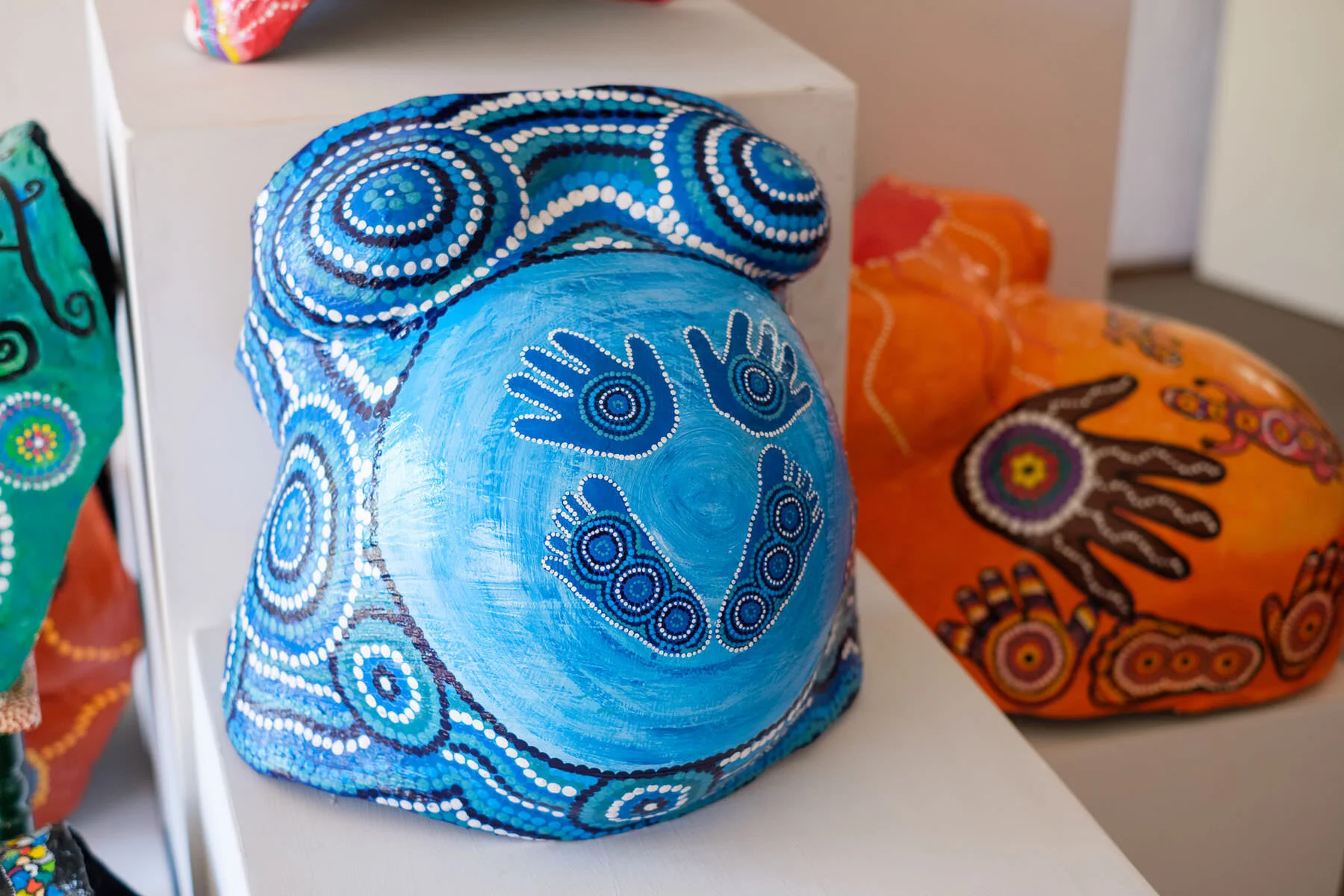 Painted belly cast by Aunty Pearl Slater