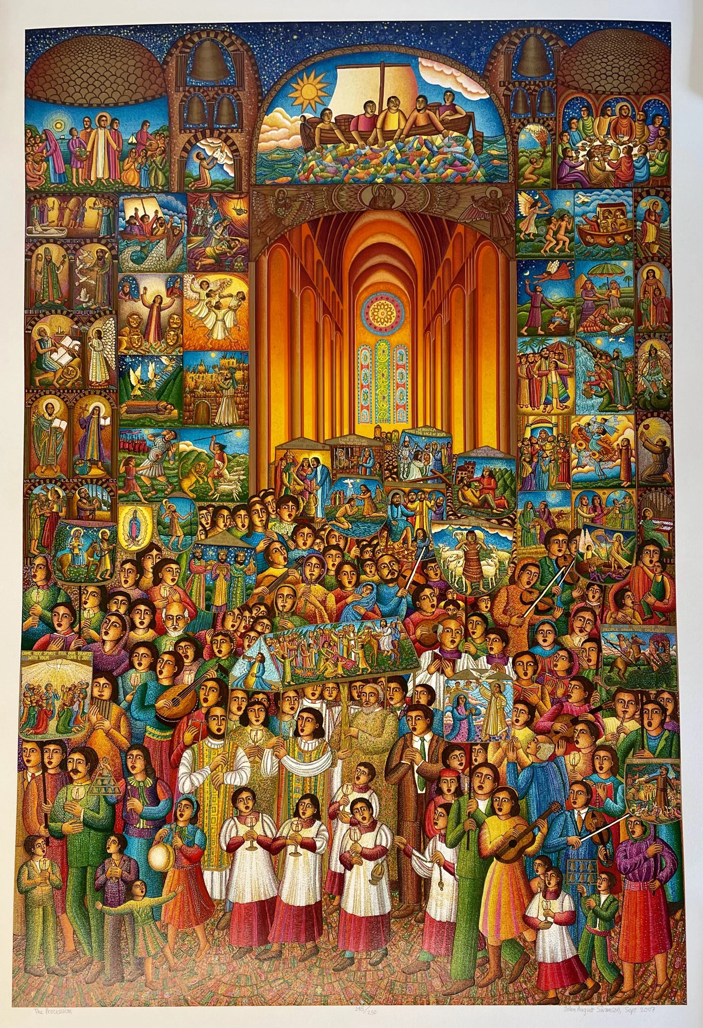 “The Procession” - Serigraph by John August Swanson