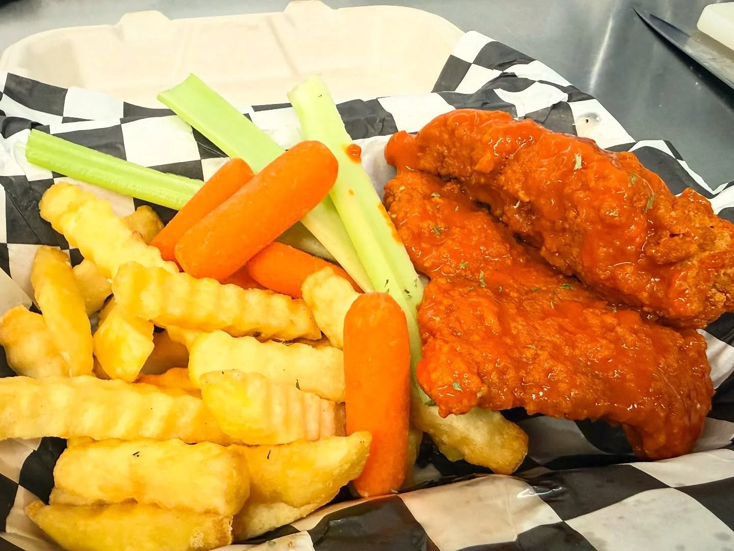 Check out this week&rsquo;s variant, Buffalo Chicken Tenders!

Hand breaded chicken tenders, dipped in a classic buffalo sauce and served with fries, carrots, and celery.

This special is available only at our window, as we will most likely sell-out 