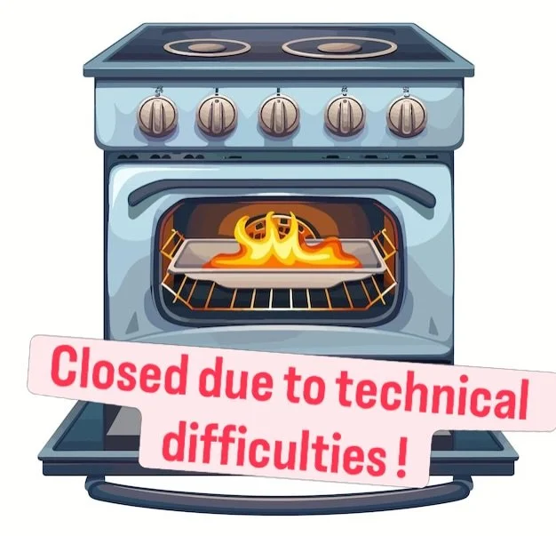 Hey guys, we had a little issue with our bread this morning (no real fire was involved), but unfortunately this means we have already sold out of most of our menu today.

We apologize for the inconvenience and are already brainstorming a fun menu for
