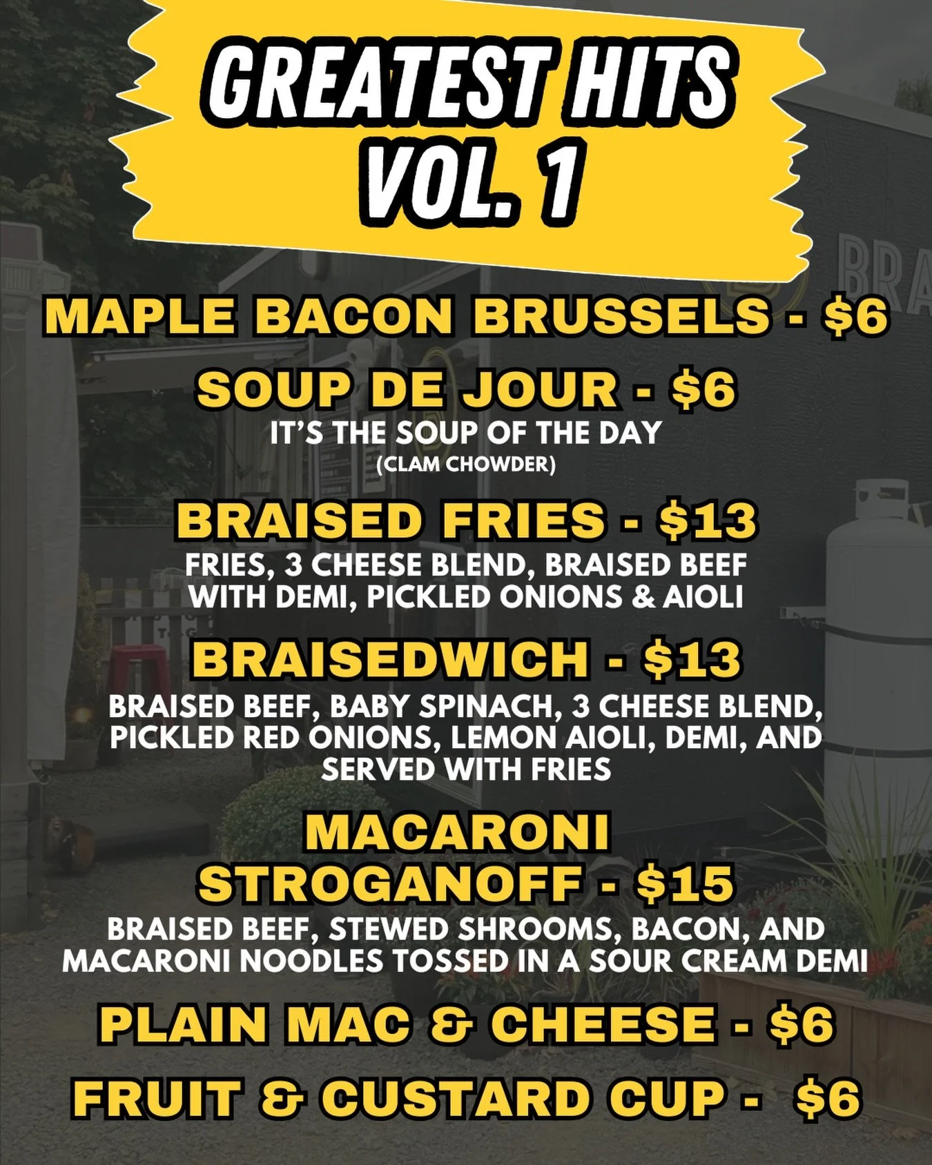 In honor of our 3 year anniversary here at the Cedar Tree Food Court, we are throwing it back for this and next weekend&rsquo;s pop-up menus!

Some of our best-sellers are back with our Greatest Hits Menu!

We will opening up Saturday and Sunday at N