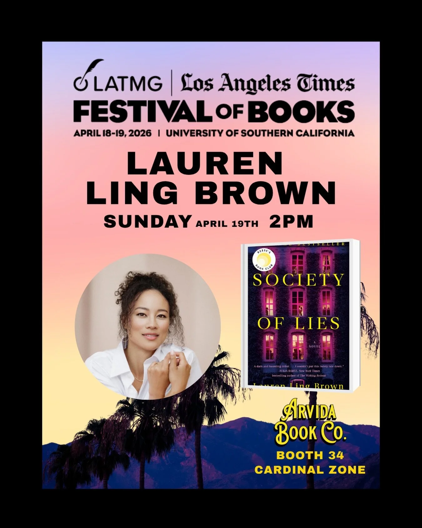 Thank you to @arvidabookco for hosting me for a signing at this year&rsquo;s LA Times Festival of Books @latimesfob 🥰📖 if you&rsquo;re at the festival next Sunday April 19th at 2pm please come by and say hello! 🤗