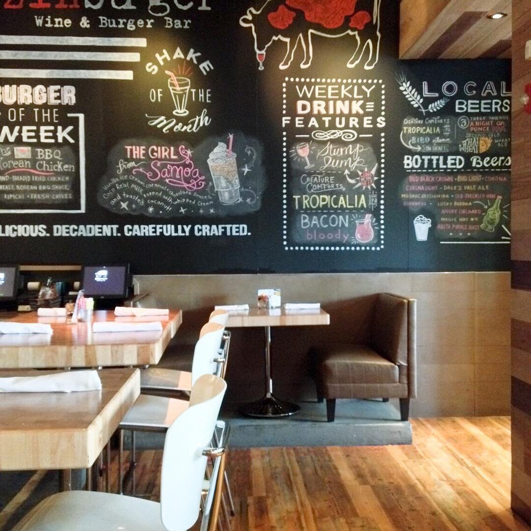 One of my favorite projects EVER was designing this amazing chalkboard wall for a wine and burger bar. So much work, but it turned out so amazing!