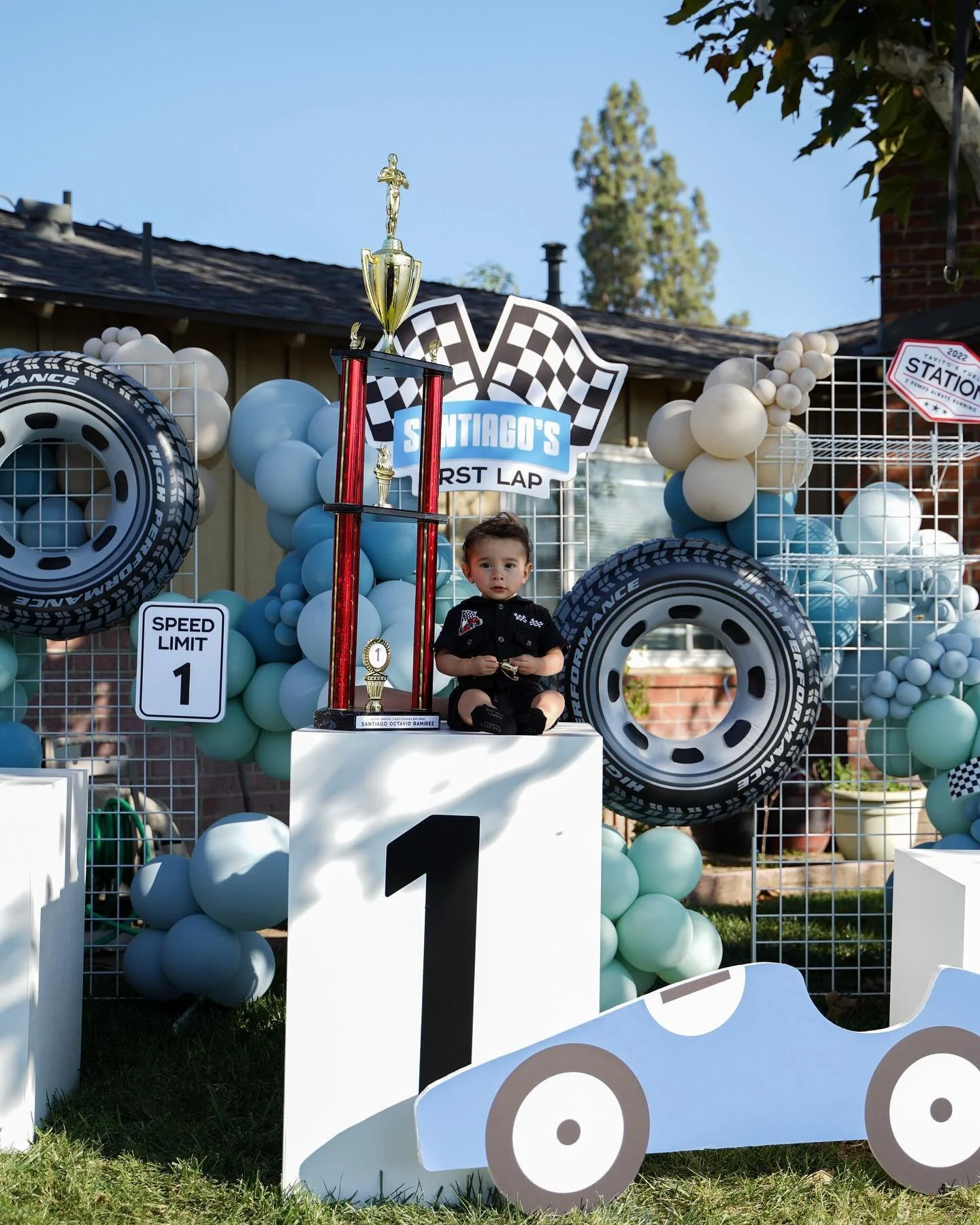 Start your engines, because Santiago&rsquo;s race is officially on! 🏁 Vroom vroom! This cutie is gearing up for an unforgettable first birthday celebration with a race car theme that&rsquo;s sure to get hearts racing. From checkered flags to balloon