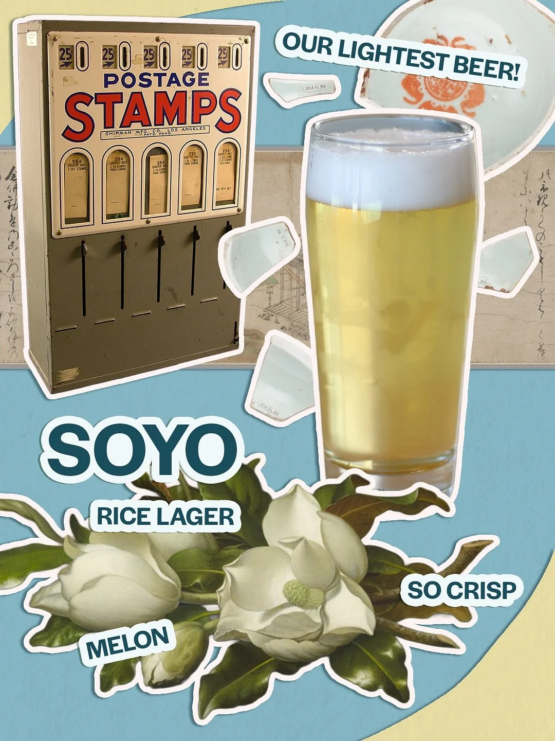 Final half of today&rsquo;s drink release 🍾 Behold our rice lager, Soyo&mdash;Japanese for &ldquo;with a slight breeze,&rdquo; which is what it feels like to drink this beer. Then we have Never Knows Best, which includes a reduction syrup made with 