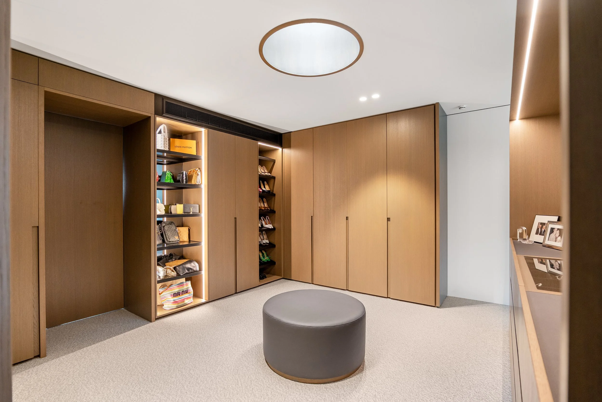 Multi level house fitout including this walk in master robe.