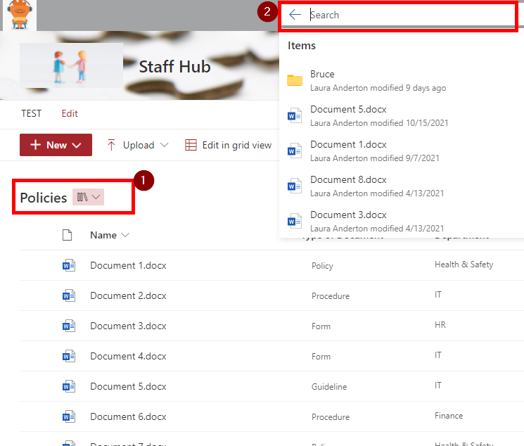 Searchable Library. Sharepoint Searching for Documents in SharePoint Online — Laura Anderton