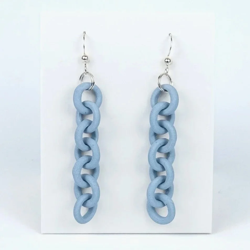 Light Blue Chain Earrings
