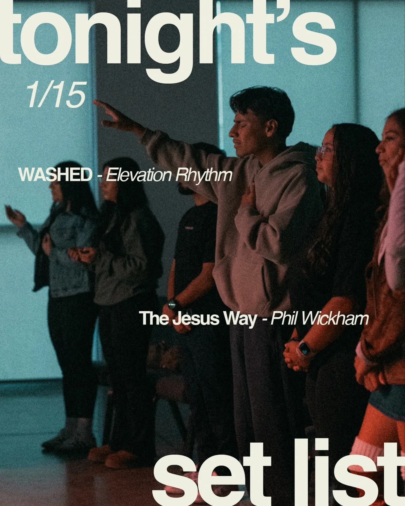 Tonight&rsquo;s setlist. Come ready to worship.🕊️