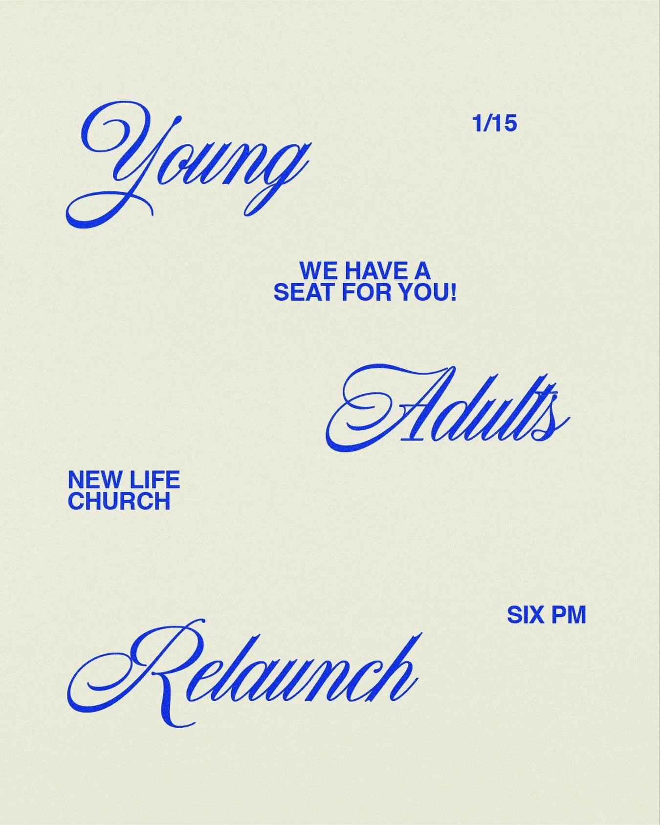 ✨YOUNG ADULTS RELAUNCH THIS THURSDAY AT 6PM✨

A new season, the same God, and a seat with your name on it.
