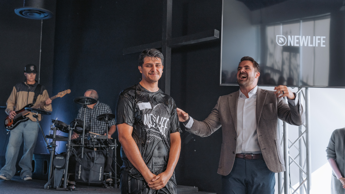 Someone getting baptized and publicly proclaiming their faith.