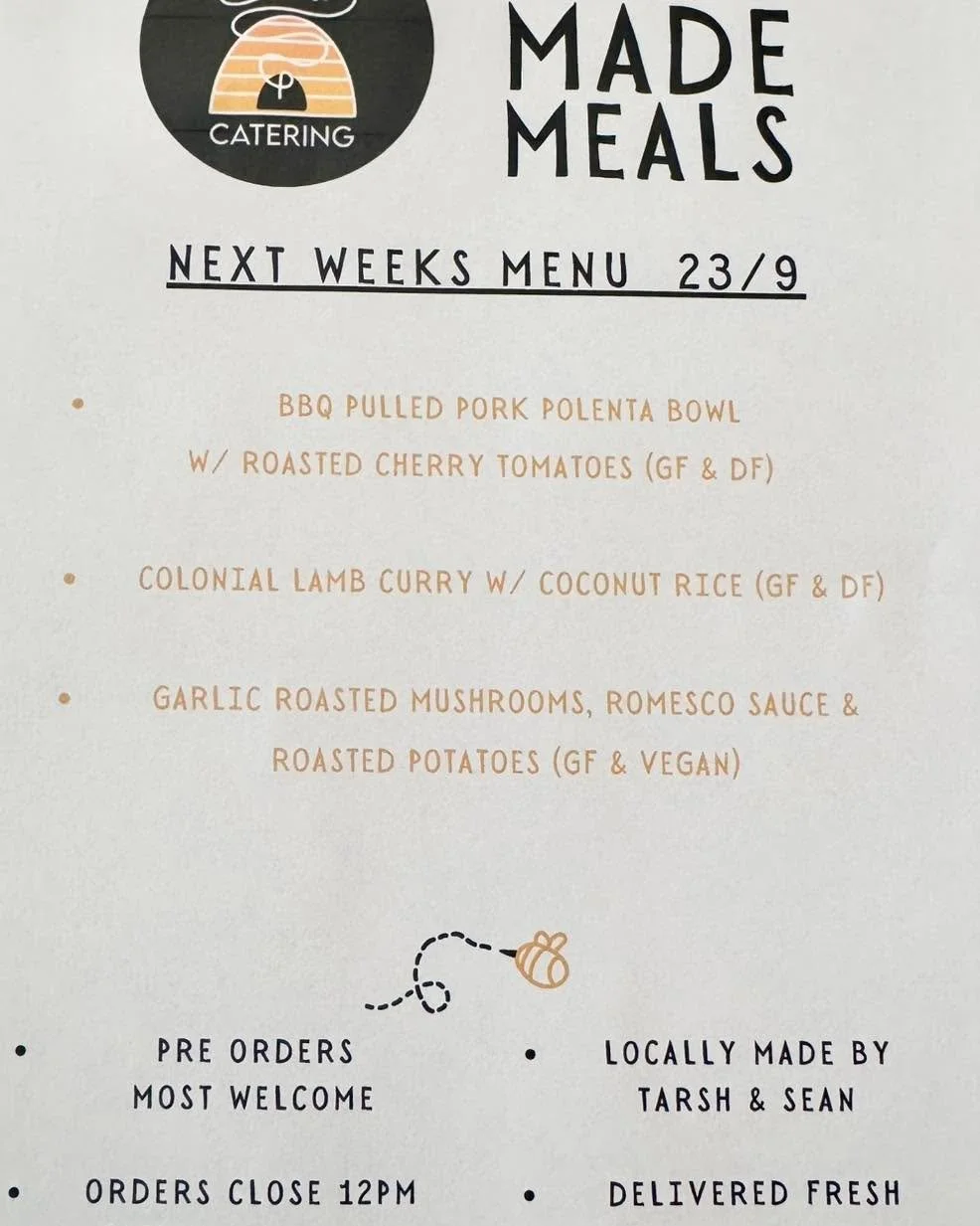 This week will be our last week of grab and go meals for now, as we pause to welcome our newest little family member in early October. 💛

We&rsquo;re so grateful for all your support and love being part of your weekly meals. We&rsquo;ll be focusing 