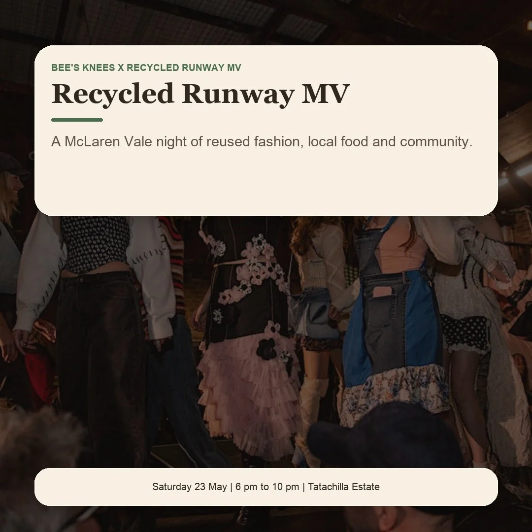 Recycled Runway MV is happening this month, and it feels like exactly the kind of McLaren Vale night we love: creative, local, a bit unexpected, and full of familiar faces.

We are really happy to be feeding the night with warm curries, jasmine rice 