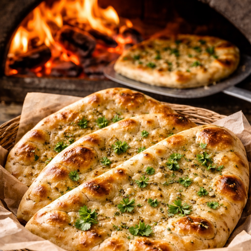 Wood-Fired Garlic Naan