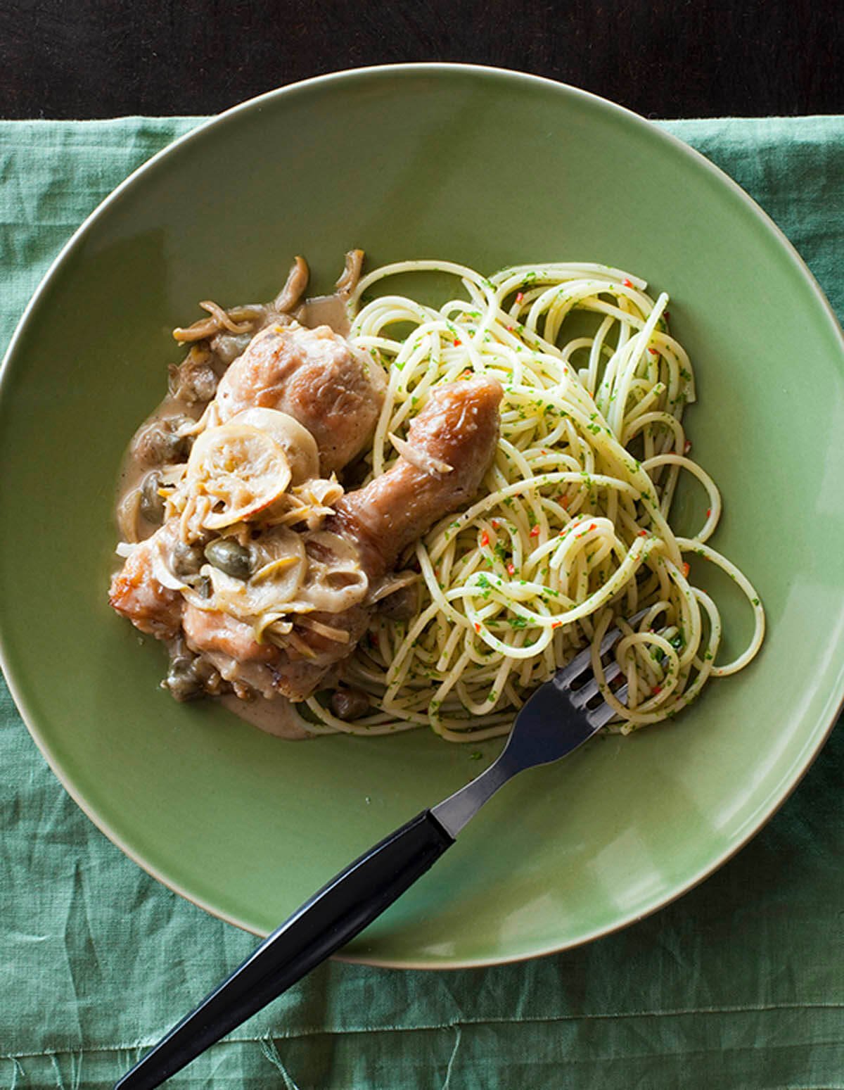 Chicken Drumsticks with Lemon Caper Sauce