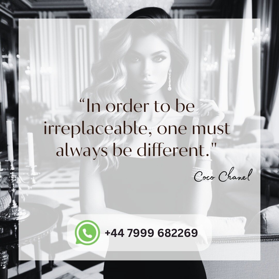 🌟 Embrace your uniqueness! 🌟 &quot;In order to be irreplaceable, one must always be different.&quot; - Coco Chanel 💫 Don't be afraid to stand out, to break the mold, and to let your authentic self shine. 💖 Whether it's your style, your ideas, or 