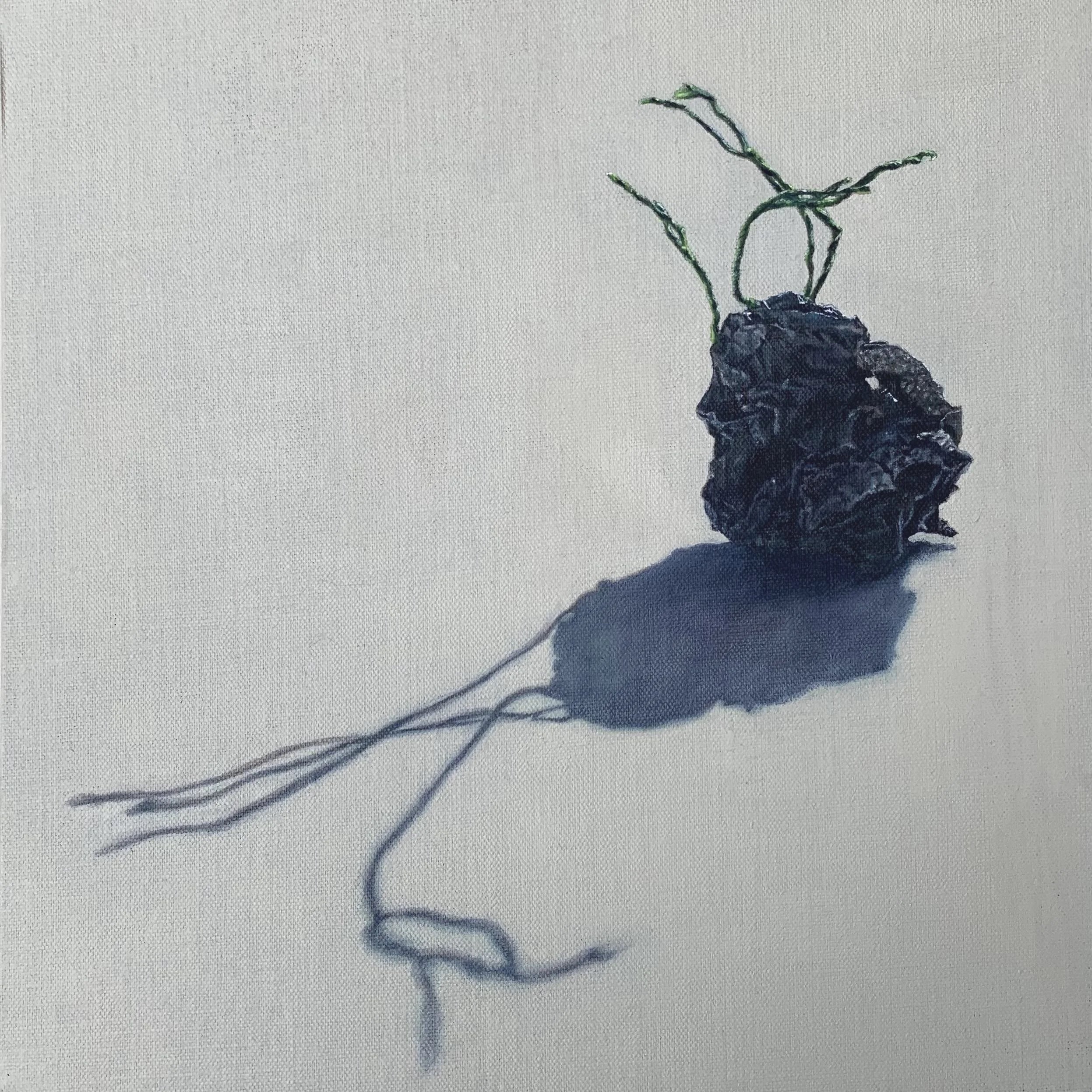I watch fascinated as your suffering forms its own landscape, oil on linen board, 30 x 30cm, 2023