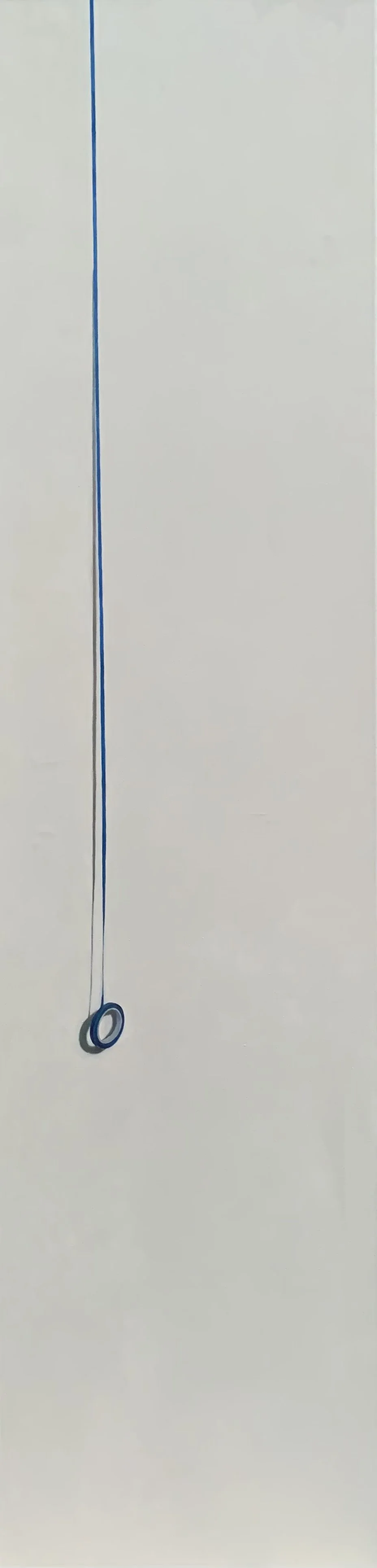 Entanglement with crimson and blue, 1 of 2 diptych, oil on canvas, 200 x 50 cm