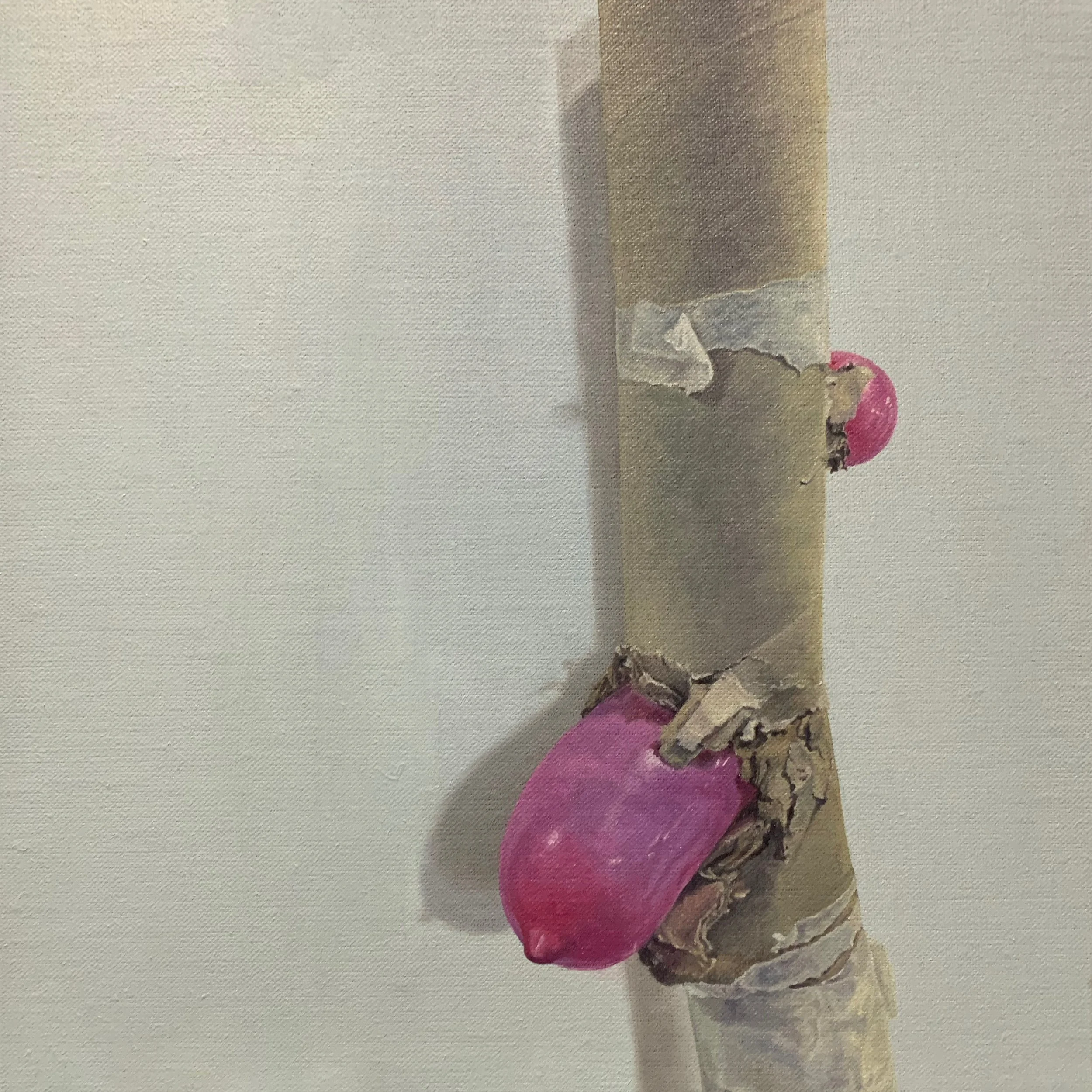 Life pushes through the decay, oil on linen board, 30 x 30cm, 2024